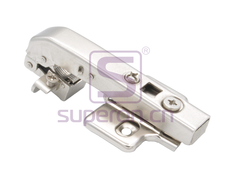 Soft-closing hinge for alum, 90°,3D, clip-on