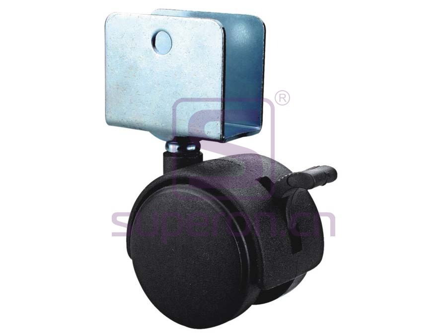 Castor, w/ U-canal, with brake