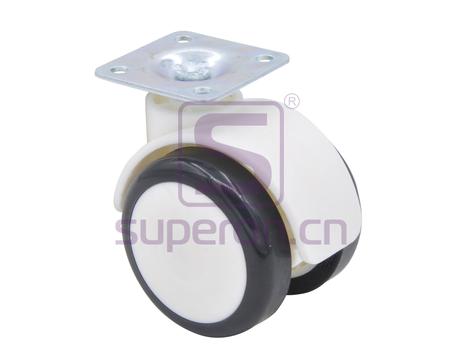 Castor PU, w/ plate, without brake