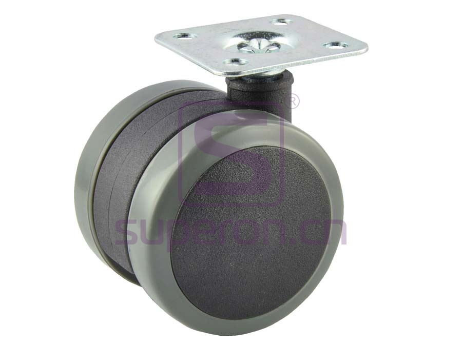 Castor PU, w/ plate, without brake
