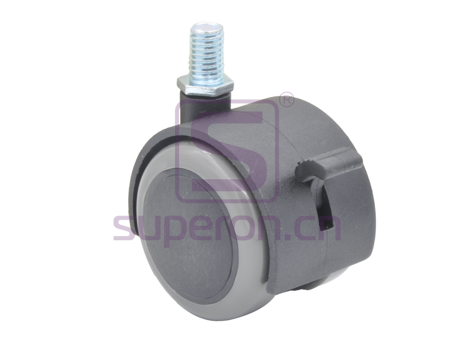 Castor PU, w/ thread, with brake