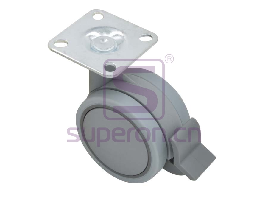 Plastic castor, with brake