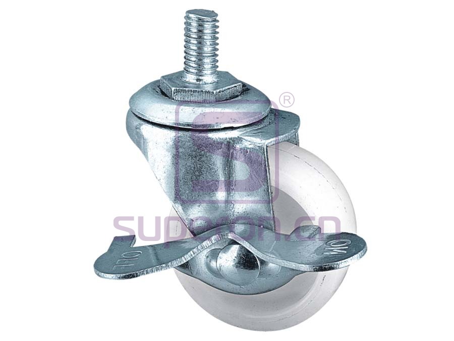 Steel castor, w/ thread &brake