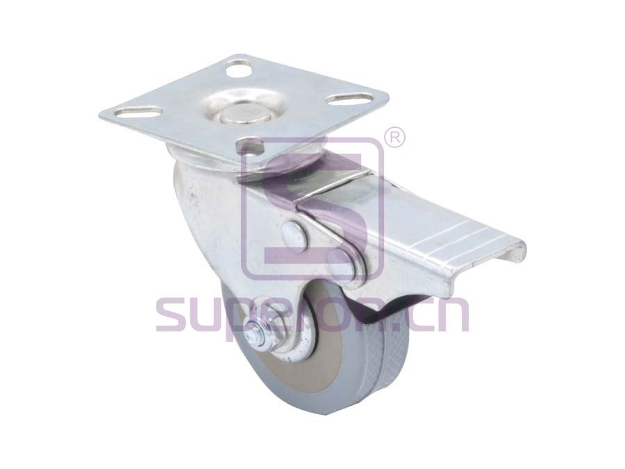 Castor, w/ plate, with brake