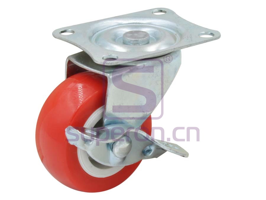 Колесная опора, с фланцем + тормоз