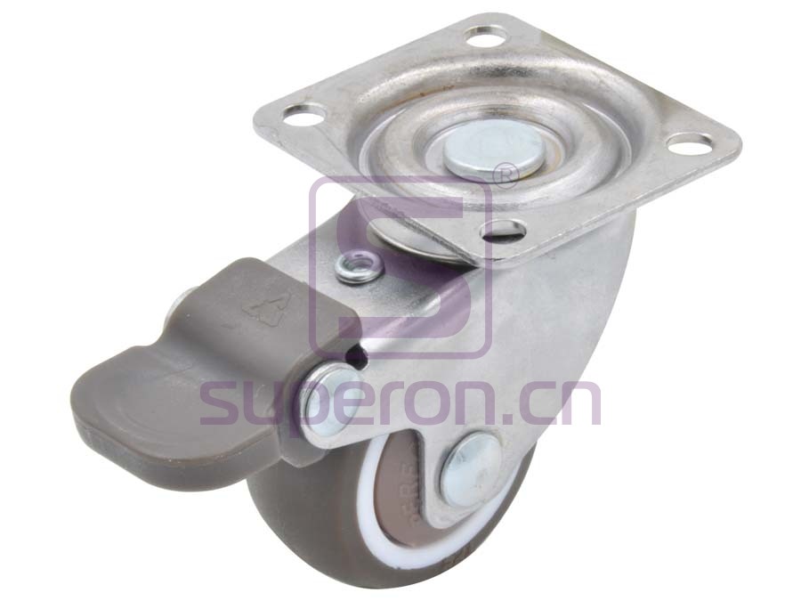 Колесная опора, с фланцем + тормоз