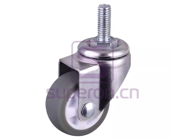 Steel castor, w/ thread