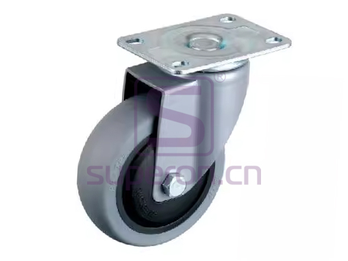 Steel castor, w/ plate