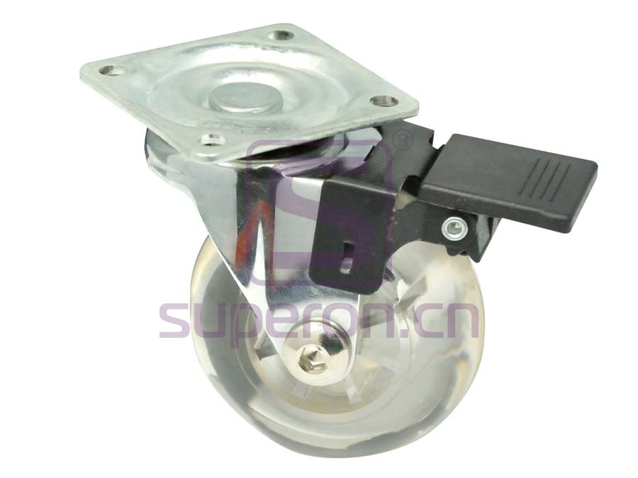 Castor, w/ plate, with brake