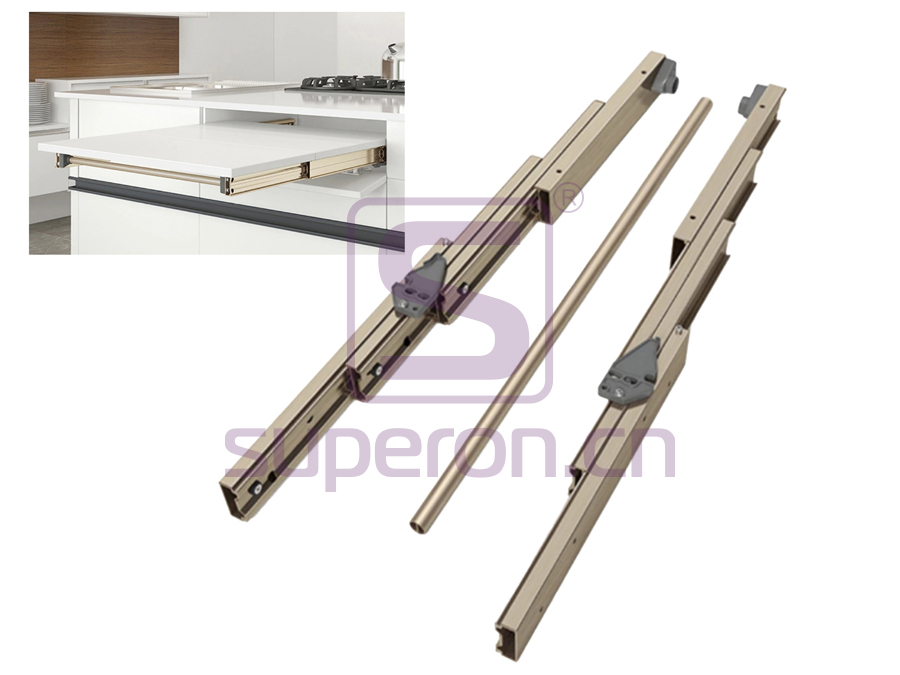 Pull out tabletop rail