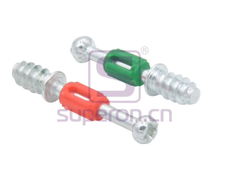 Dowel for eccentric, self tapping